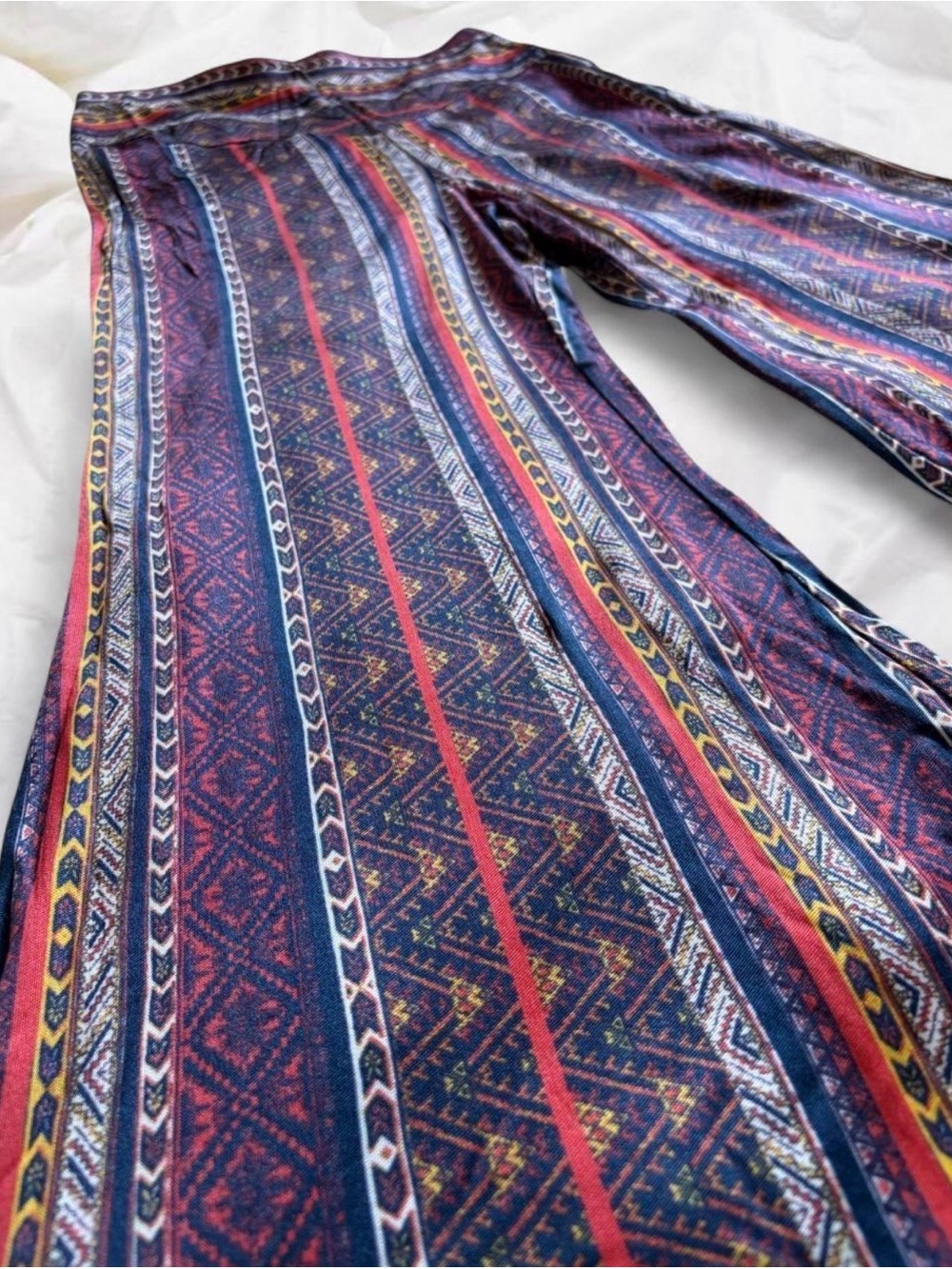 Free People Multicolored Geometric / Boho / Tribal  Wide-Leg Flared Pants XS - Picture 2 of 6